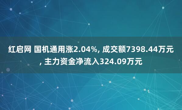 红启网 国机通用涨2.04%, 成交额7398.44万元, 主力资金净流入324.09万元